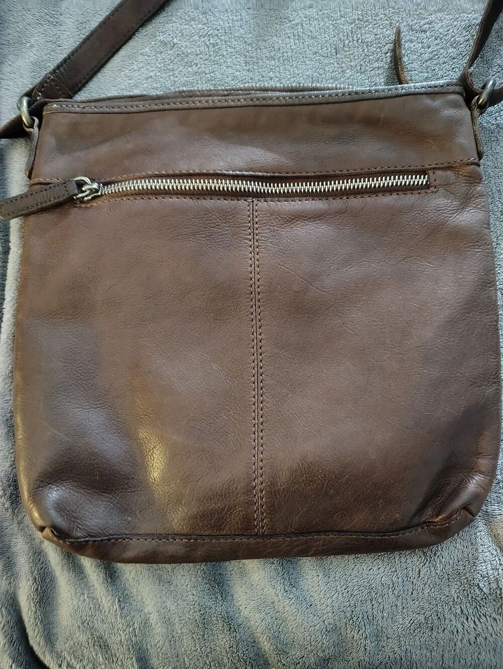 Vilenca Holland  Brown Woven Leather Crossbody Bag